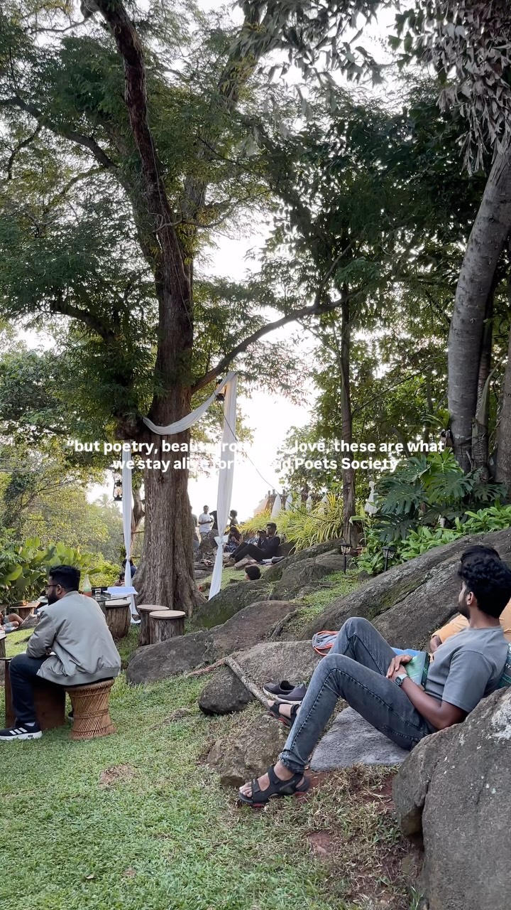 Guests gathered on the rocks during an open air session